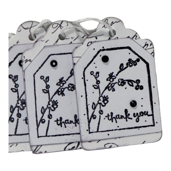 Handmade "Thank You", Unique Gift Tags, Set of 4, Chic, Classy, Vintage - Picture 3 of 5